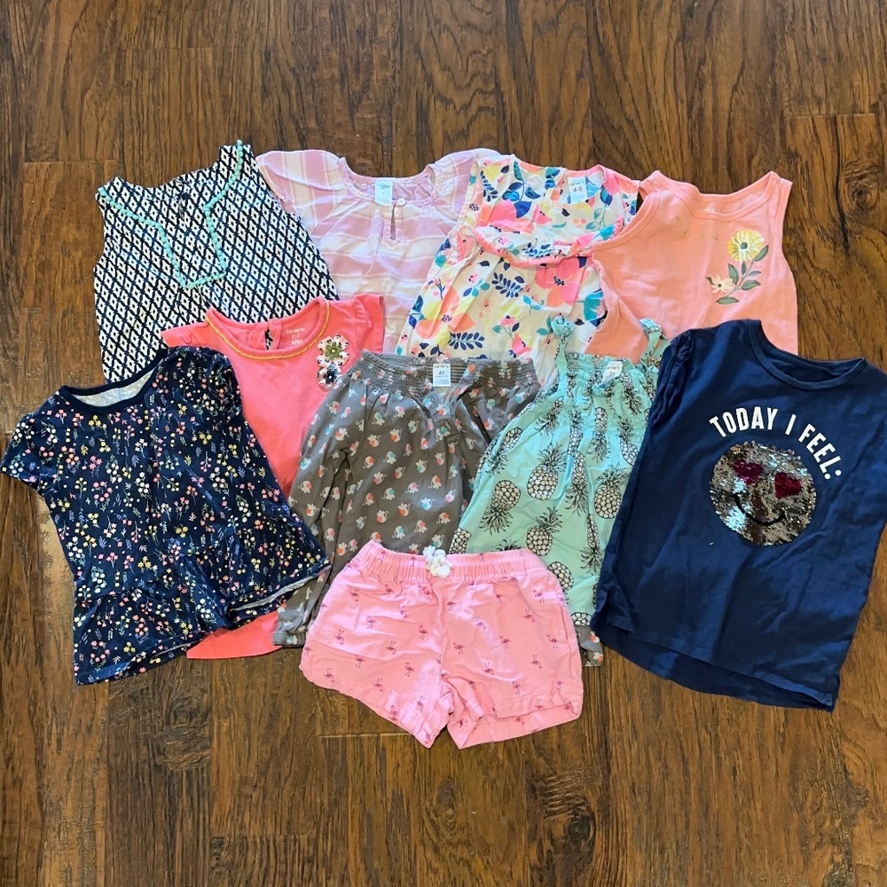 10 Piece Carter's & OshKosh Girls' Lot, Size 4t - 6t